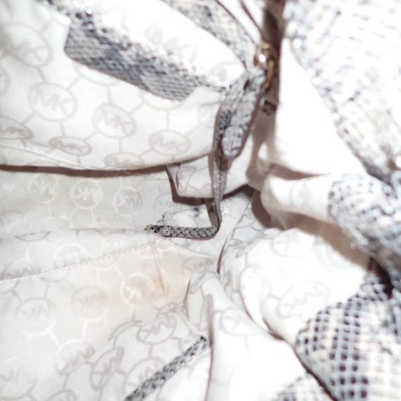 Michael Kors Ombré Hamilton Leather Snakeskin Embossed Satchel Shoulder Bag - Picture 14 of 15